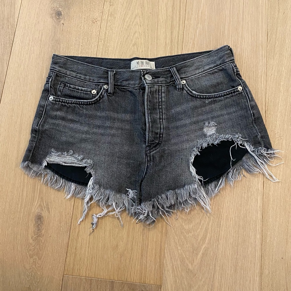 Free People Frayed Denim Shorts